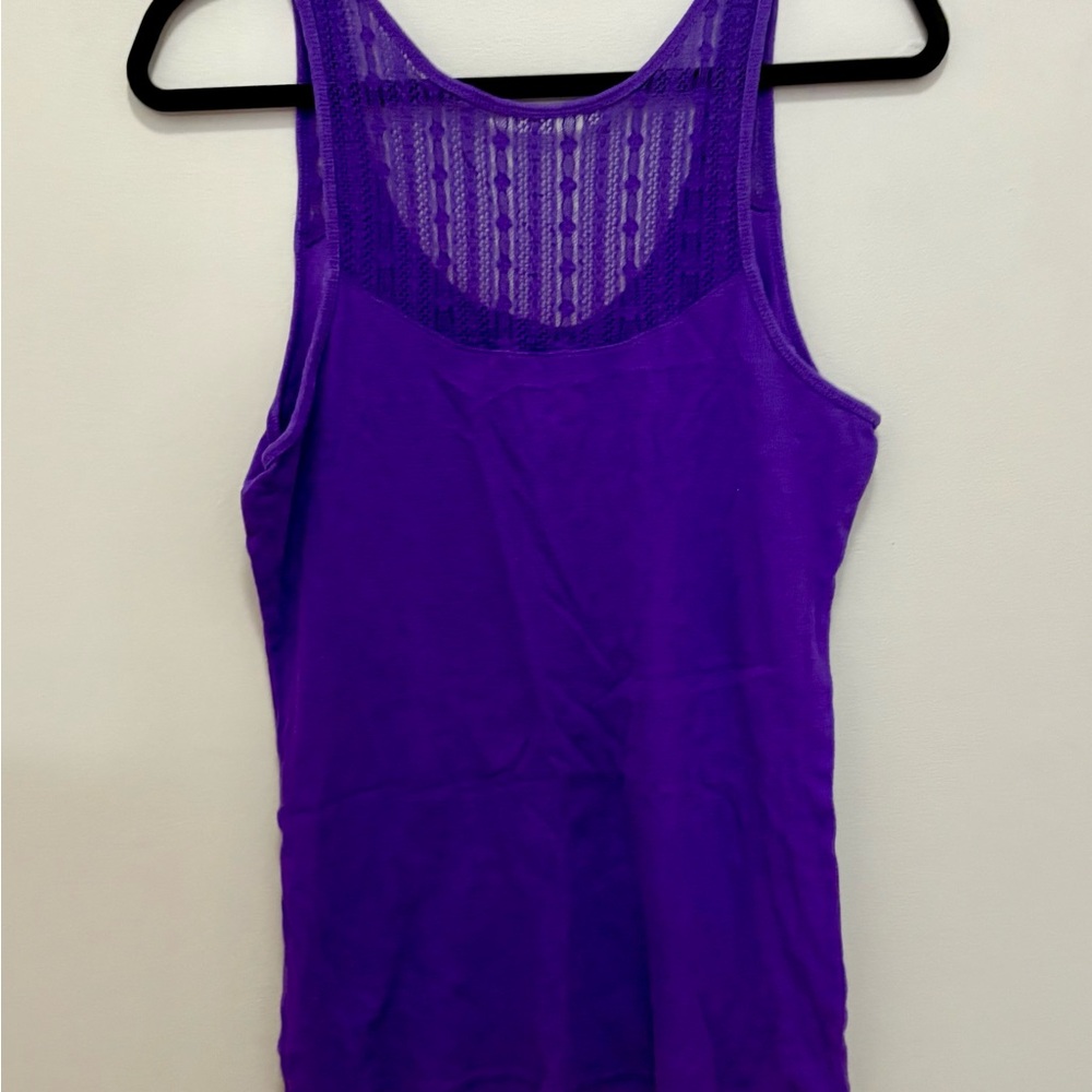 Arizona Jean Company Vibrant Purple Lace Tank Top - Picture 4 of 5